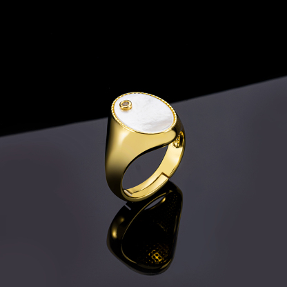 Chic Mother-of-Pearl Adjustable Ring