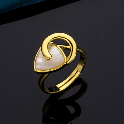 Artisan MOP Triangle Statement Ring