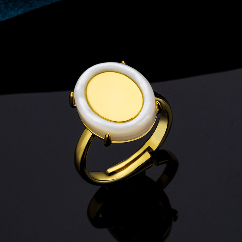 18K Gold Plated Oval Statement Ring