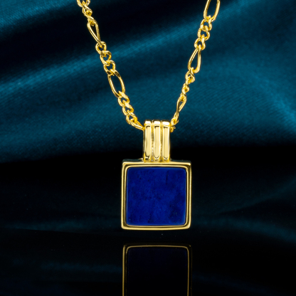  Celebrity Inspired Lapis Lazuli Square Necklace