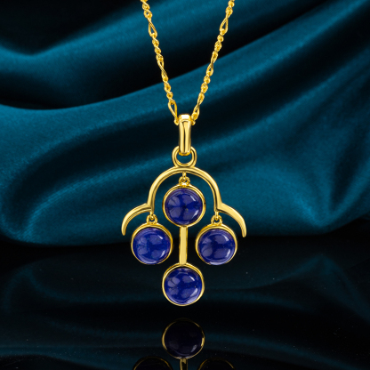 Natural Lapis Lazuli Floral Choker Necklace