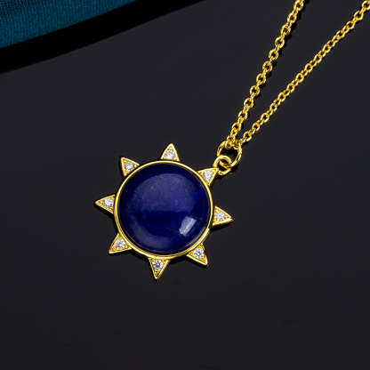 Antique European Lapis  Lazuli Star Necklace