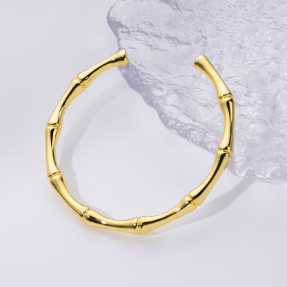 Vintage Bamboo Bangle - Electroformed 999 Silver Jewelry