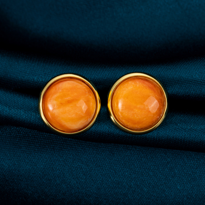 Minimalist Spiny Oyster Studs – Natural Shell Earrings, Clean-Lined Boho Jewelry