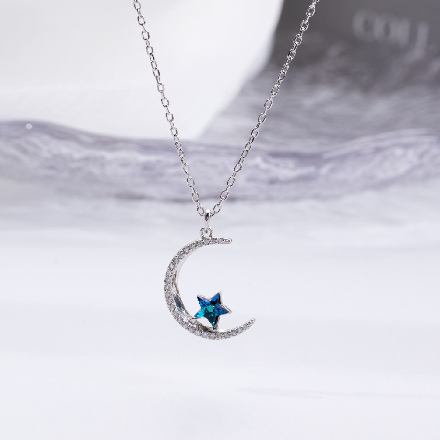 S925 Star Moon Necklace - Celestial Sterling Silver Jewelry