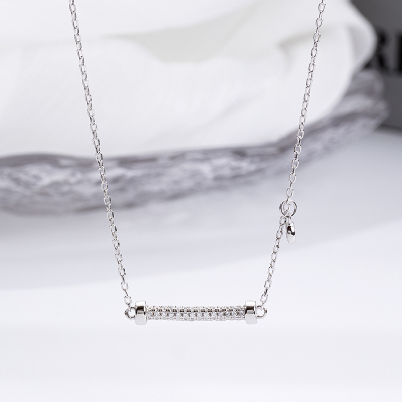Korean Fashion Horizontal Bar Necklace - Hyphen Collarbone Chain