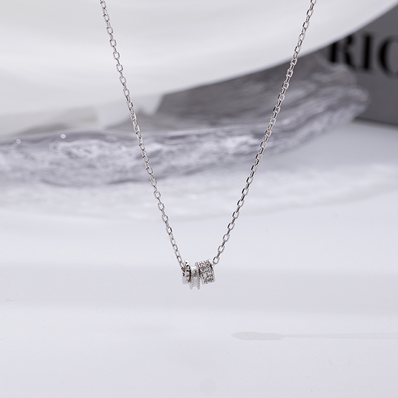 925 Sterling Silver Hoop Necklace - Crystal Circle Jewelry