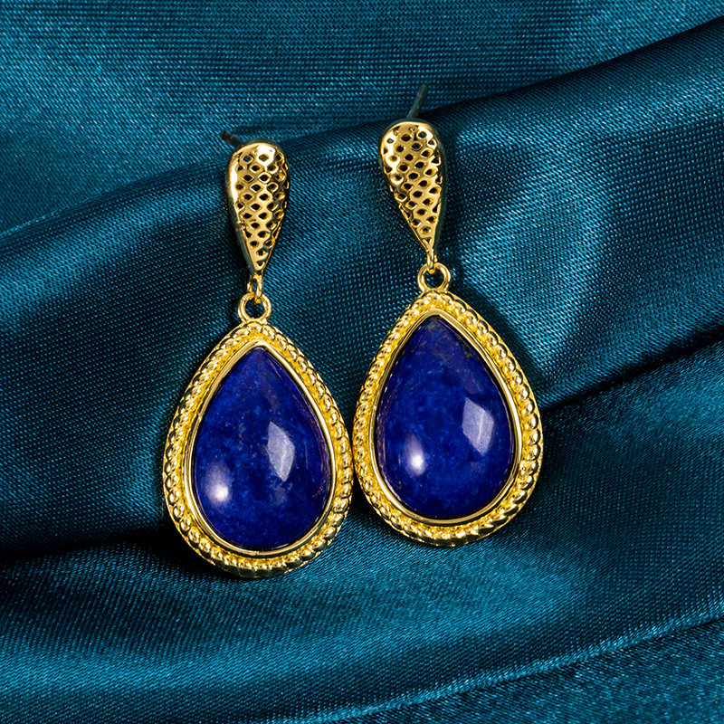 Timeless Lapis Lazuli Waterdrop Dangle Earrings