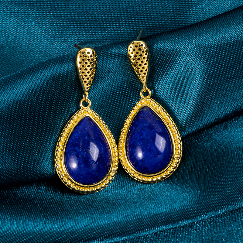 Timeless Lapis Lazuli Waterdrop Dangle Earrings