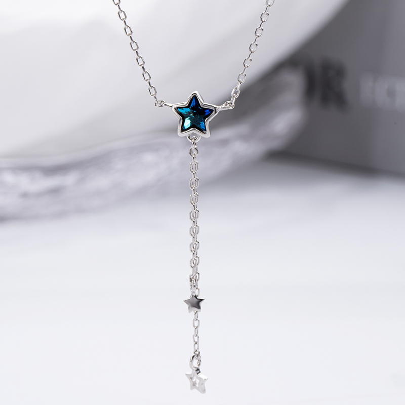 Ocean Blue Star Necklace - .925 Sterling Silver