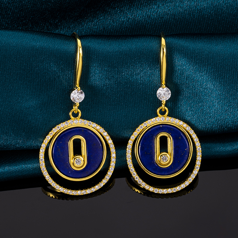 Korean Style Lapis Hoops: Natural & Luxe