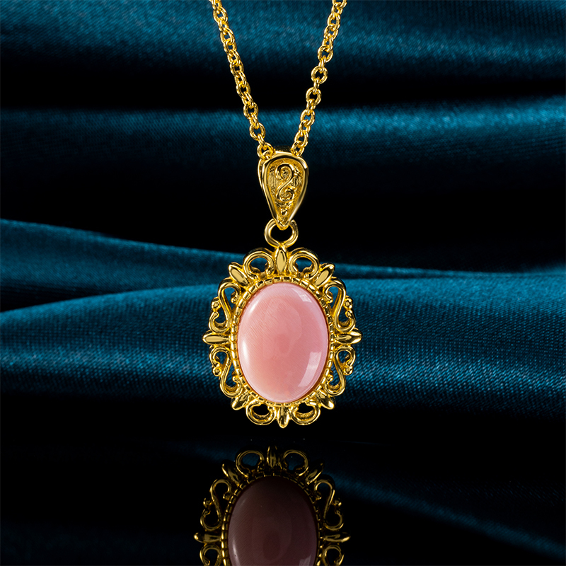 French Vintage Oval Locket | Blush Pink Charm