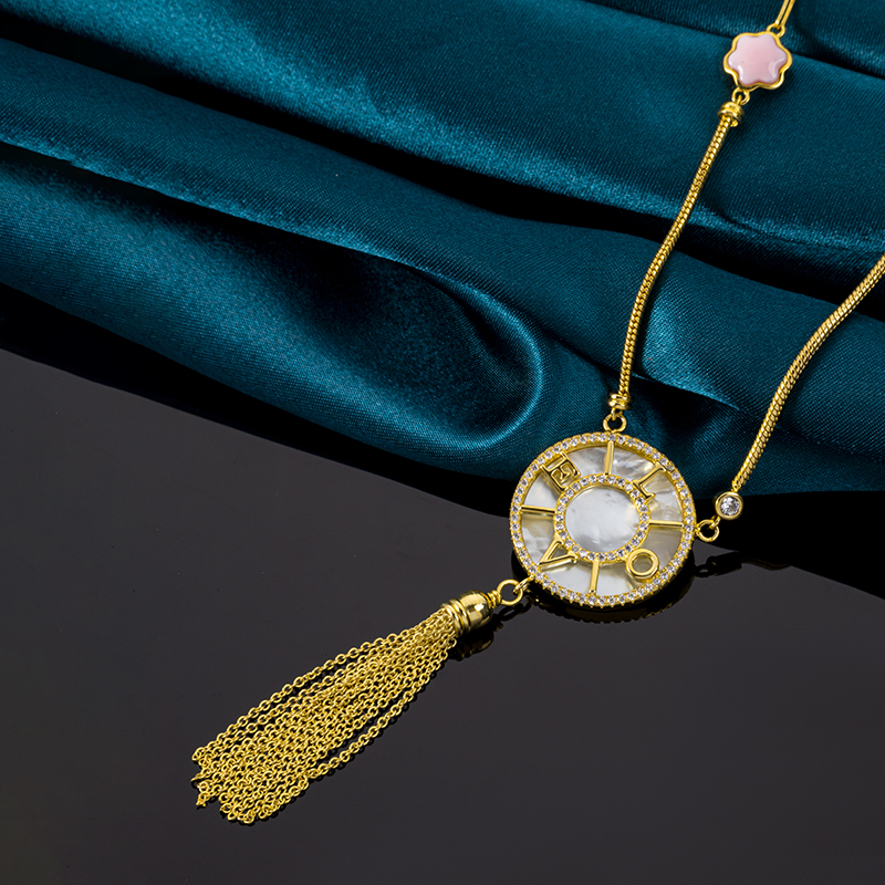 Modern LOVE Pendant White MOP Necklace