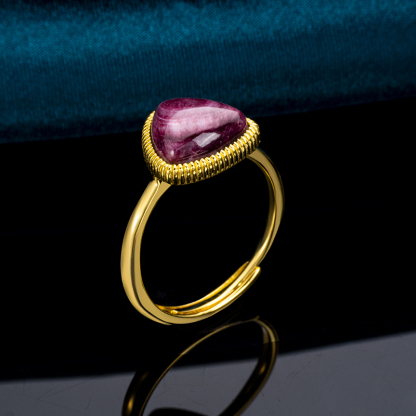 Regal Purple Spiny Oyster Geometric Ring