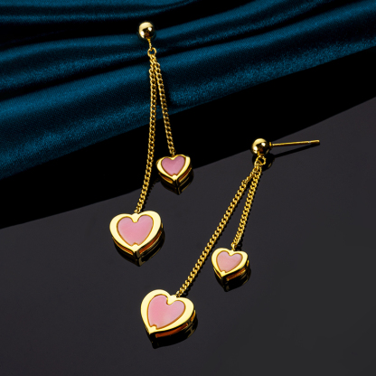 Queen Conch Shell Earrings - Natural Heart Design