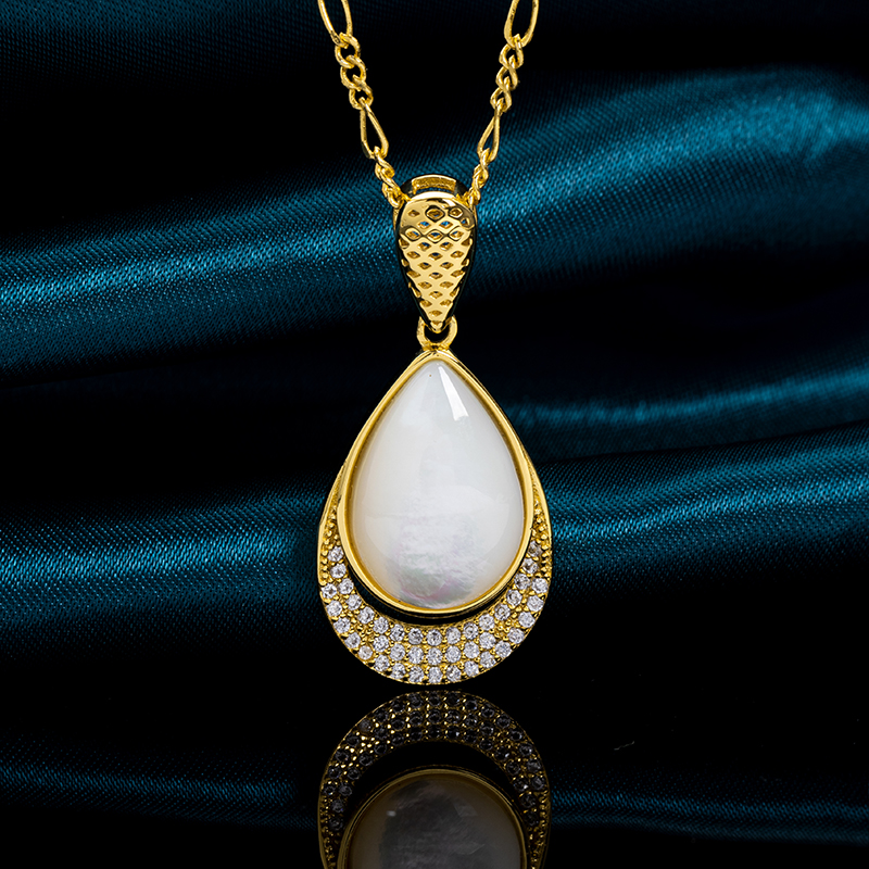 Luxury Teardrop Natural White MOP Pendant