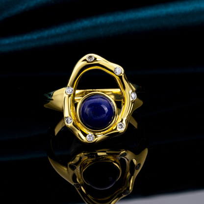 Lapis Lazuli Statement Ring | Natural Gemstone