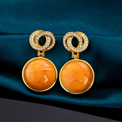 Natural Spiny Oyster Dangle Earrings for Women - Summer Luxury Jewelry