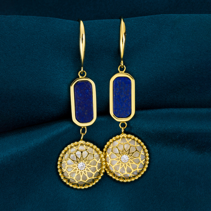 Royal Baroque Lapis Lazuli & MOP Pavé Earrings
