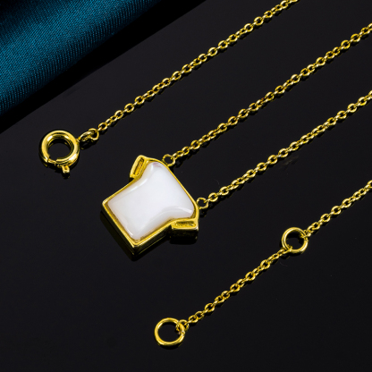 White MOP T-Shirt Shaped Necklace