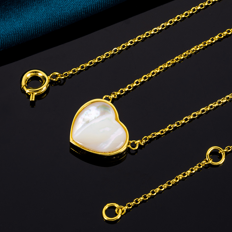 Luminous Heart White MOP Necklace