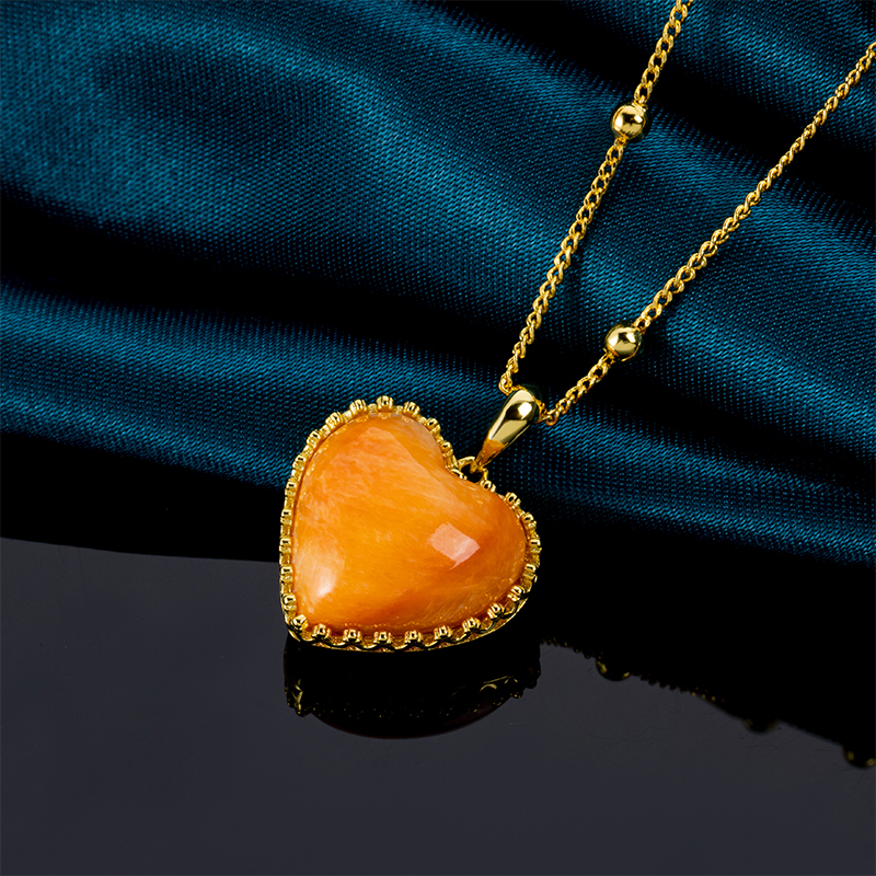 Minimalist Heart Necklace - Natural Spiny Oyster Shell Pendant with Elegant Chain