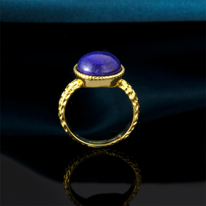 Adjustable Lapis Hammered Ring – Raw Beauty for the Unconventional Queen