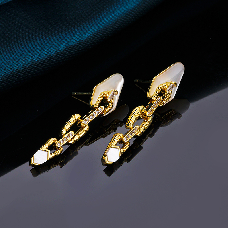 Sacred Serpent Mother of Pearl Earrings