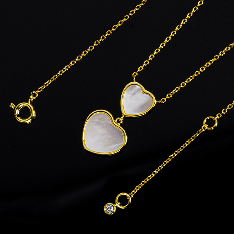 French-Style Romantic Double Heart Necklace