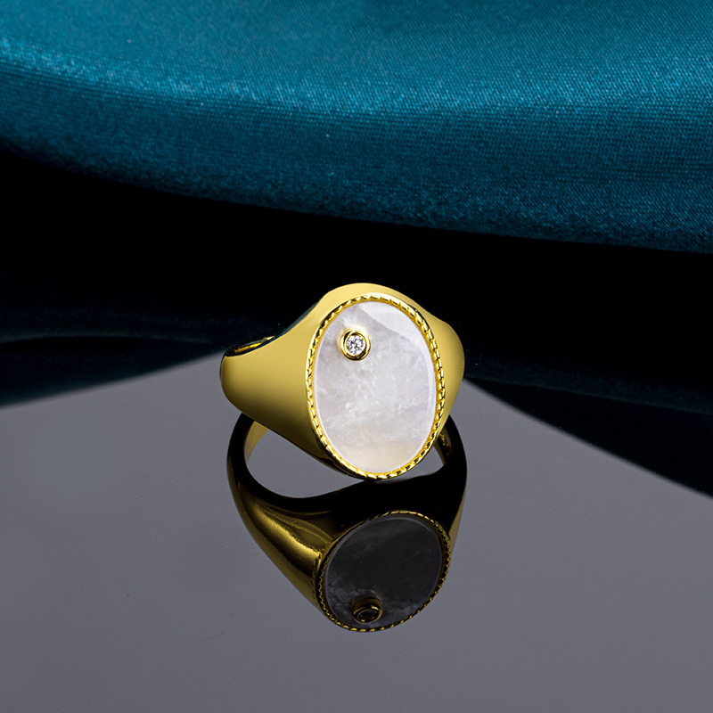 Chic Mother-of-Pearl Adjustable Ring