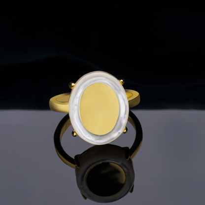 18K Gold Plated Oval Statement Ring