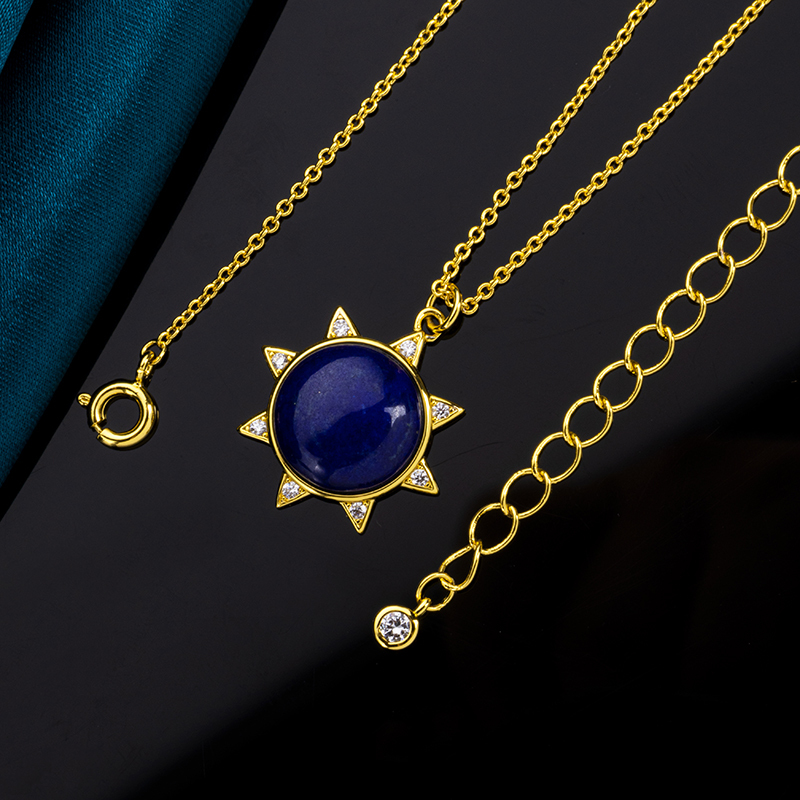 Antique European Lapis  Lazuli Star Necklace