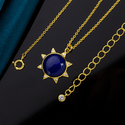 Antique European Lapis  Lazuli Star Necklace