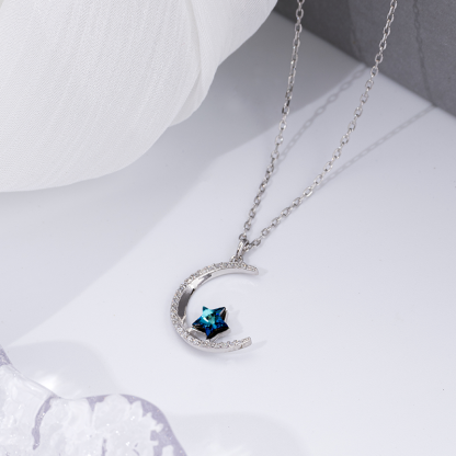 S925 Star Moon Necklace - Celestial Sterling Silver Jewelry