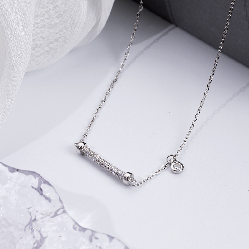 Korean Fashion Horizontal Bar Necklace - Hyphen Collarbone Chain