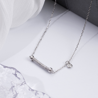 Korean Fashion Horizontal Bar Necklace - Hyphen Collarbone Chain