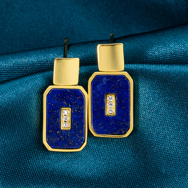 Celestial Lapis Lazuli Dangle Earrings