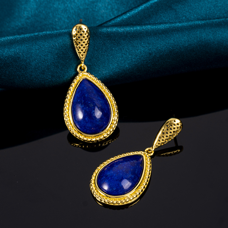 Timeless Lapis Lazuli Waterdrop Dangle Earrings