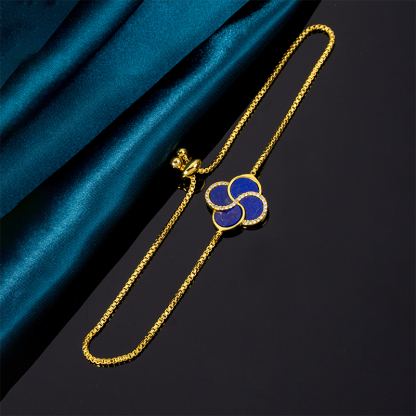 Natural Lapis Lazuli Clover Bracelet | Fashion Jewelry