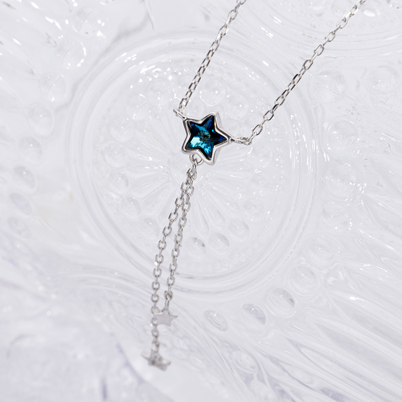Ocean Blue Star Necklace - .925 Sterling Silver