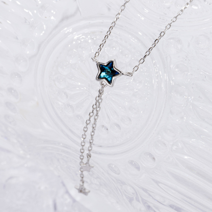 Ocean Blue Star Necklace - .925 Sterling Silver