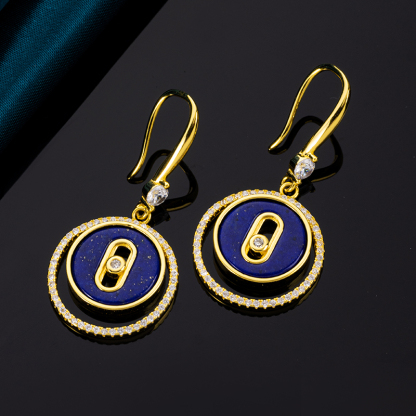 Korean Style Lapis Hoops: Natural & Luxe