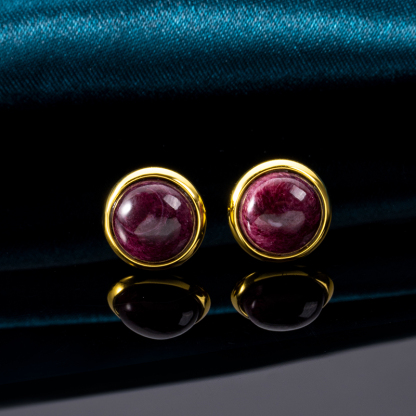 Minimalist Purple Spiny Oyster Stud Earrings