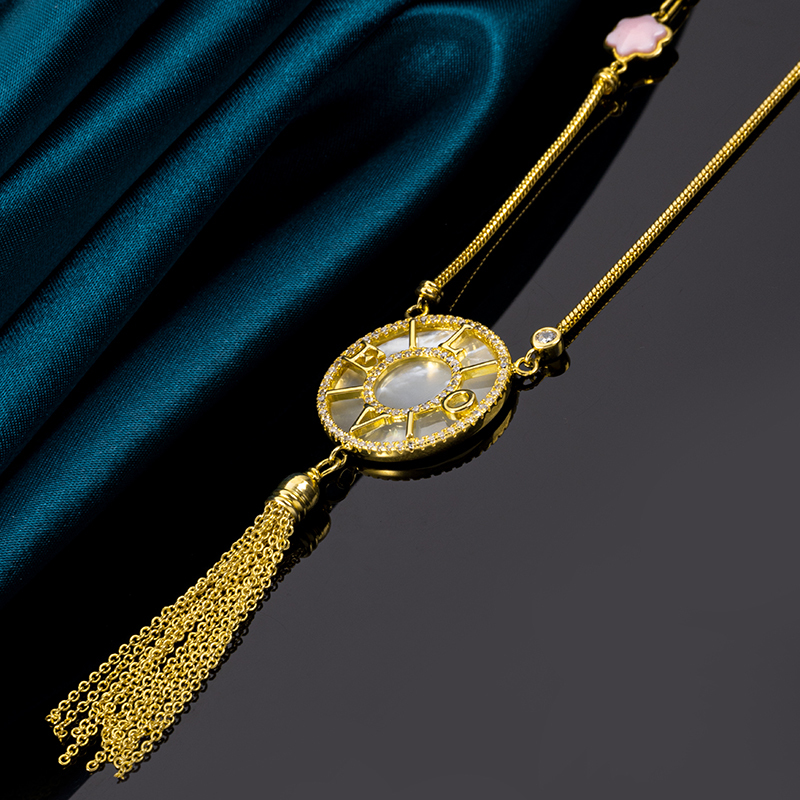 Modern LOVE Pendant White MOP Necklace