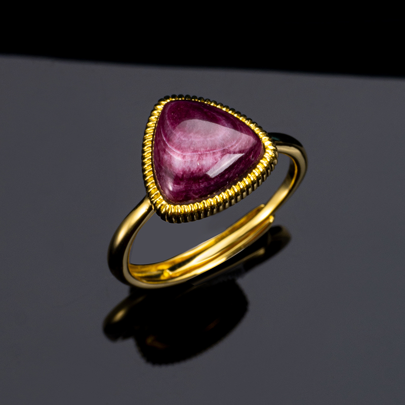 Regal Purple Spiny Oyster Geometric Ring