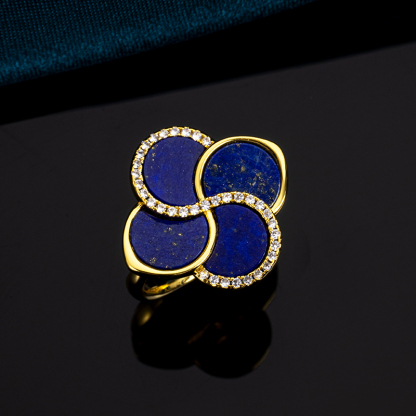 Natural Lapis Lazuli Square Ring