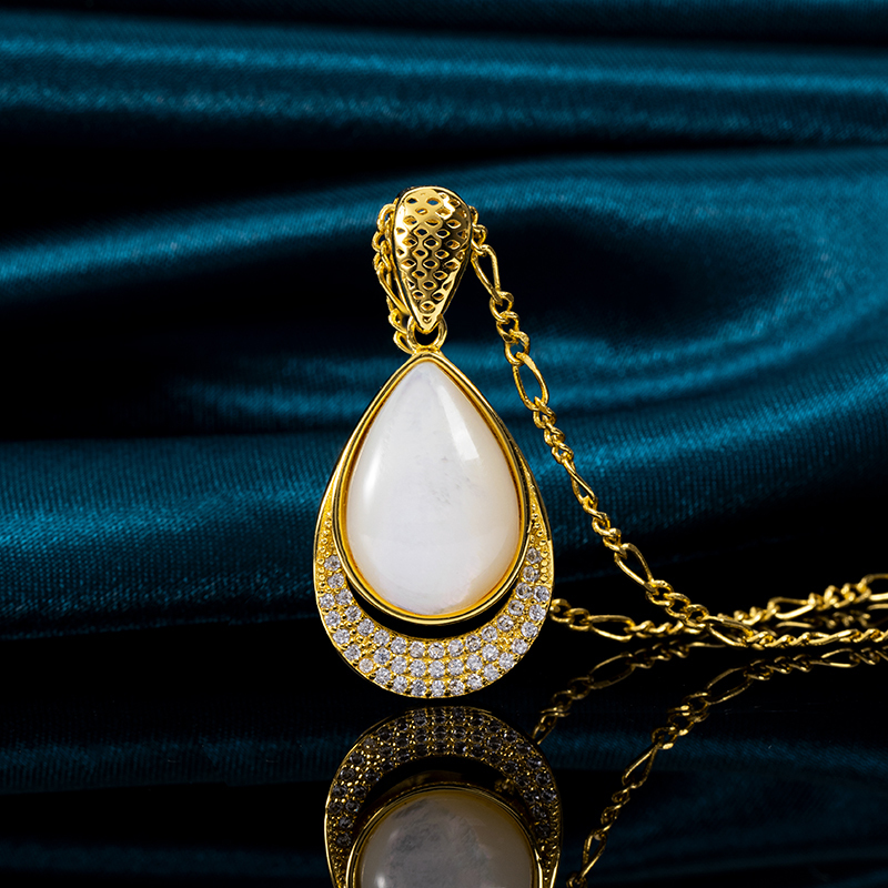 Luxury Teardrop Natural White MOP Pendant