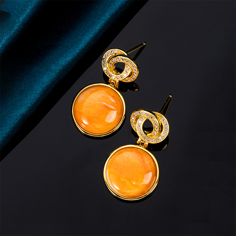 Natural Spiny Oyster Dangle Earrings for Women - Summer Luxury Jewelry