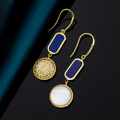 Royal Baroque Lapis Lazuli & MOP Pavé Earrings