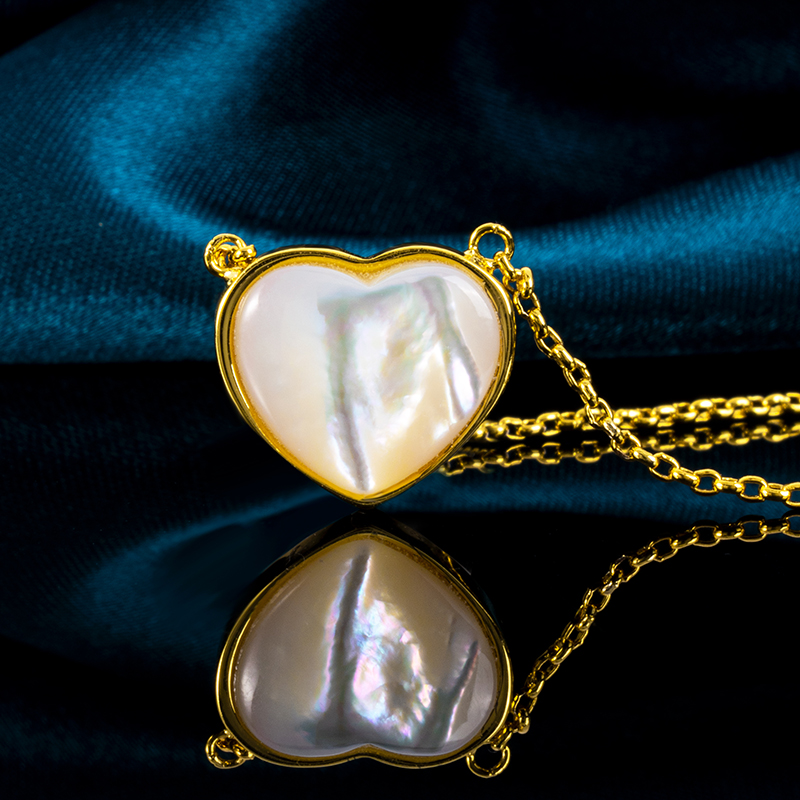 Luminous Heart White MOP Necklace